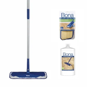Bona Mop Microfibra + Refil Aplicador lã sintética + Refresher Piso De Madeira - 1L